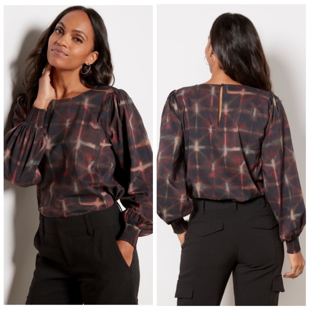 Evereve Hazel Blouse in Black Multi XS